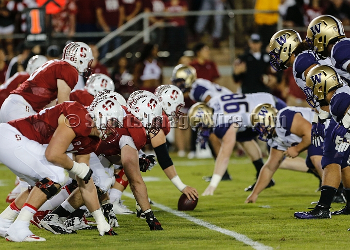 2015StanWash-038.JPG - Oct 24, 2015; Stanford, CA, USA; Stanford Cardinal lines up against the Washington Huskies at Stanford Stadium. Stanford beat Washington 31-14.